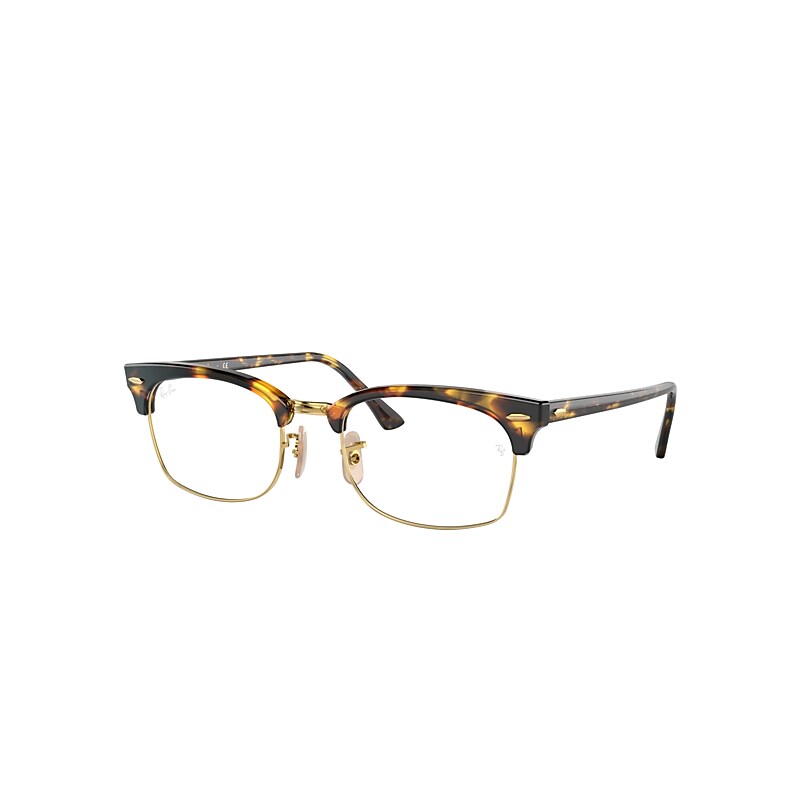 Ray-Ban Clubmaster Square Optics Eyeglasses Havana Frame Clear Lenses 50-21