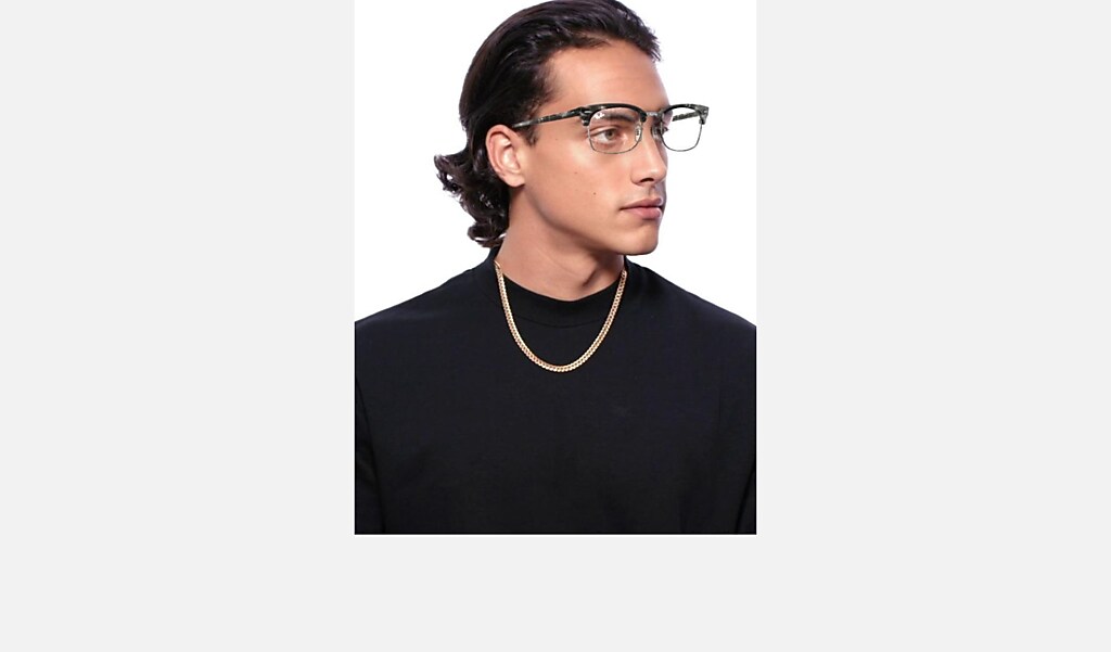 Clubmaster Square Optics Eyeglasses With Grey Havana Frame Ray Ban