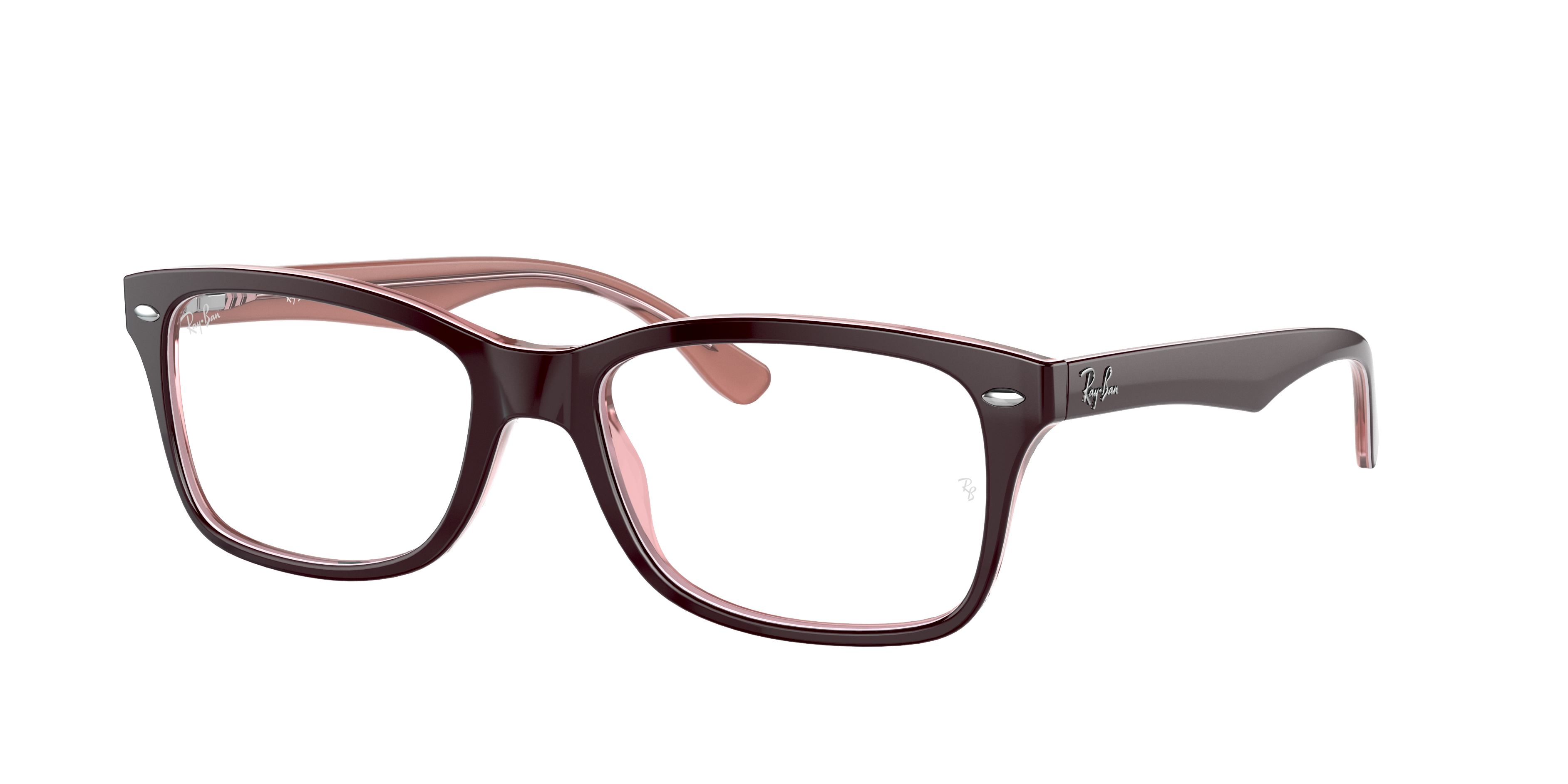 Ray Ban Rb5228 Eyeglasses Brown Frame Clear Lenses Polarized 50-17