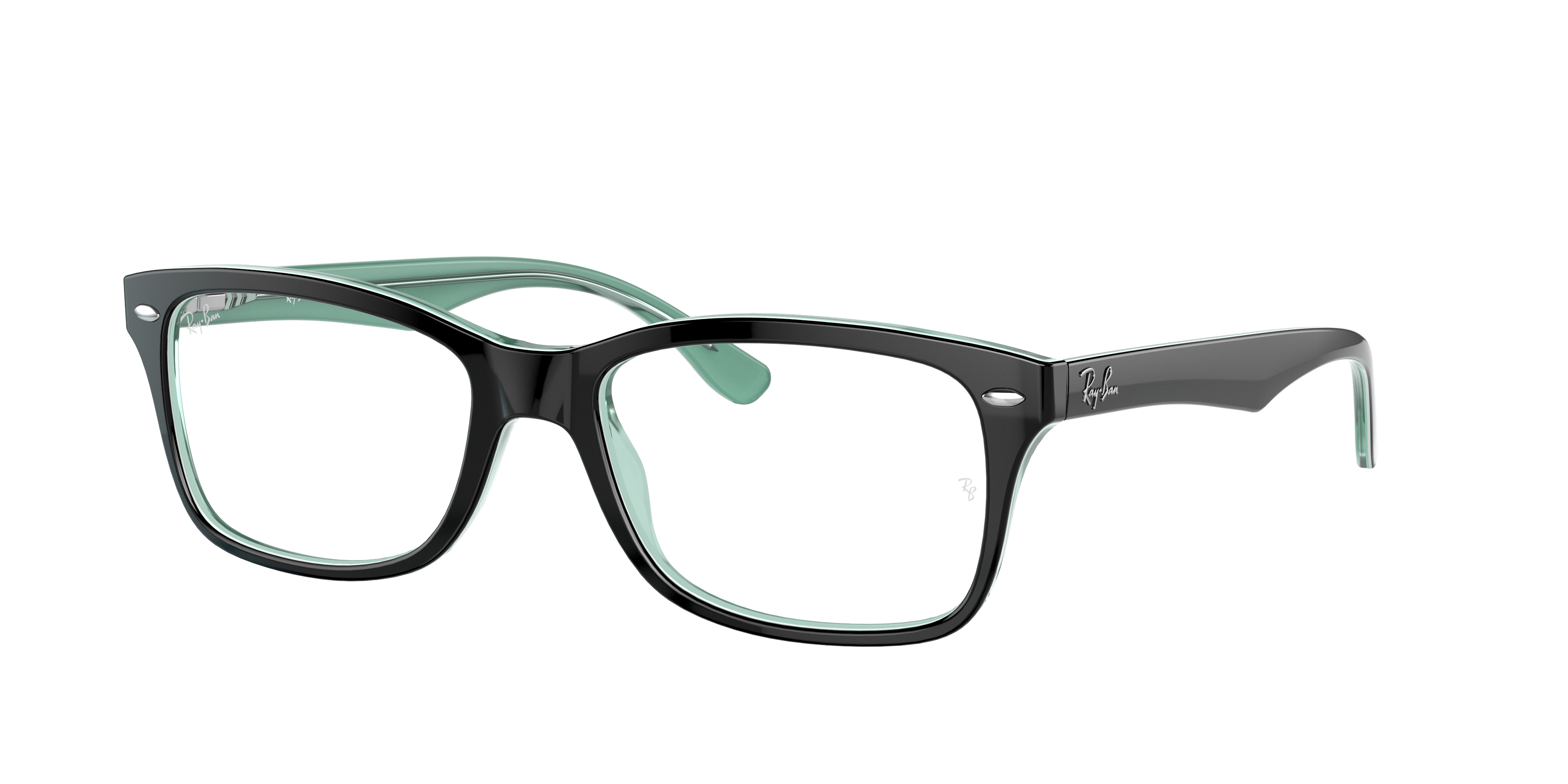 Ray Ban Rb5228 Eyeglasses Black Frame Clear Lenses Polarized 53-17