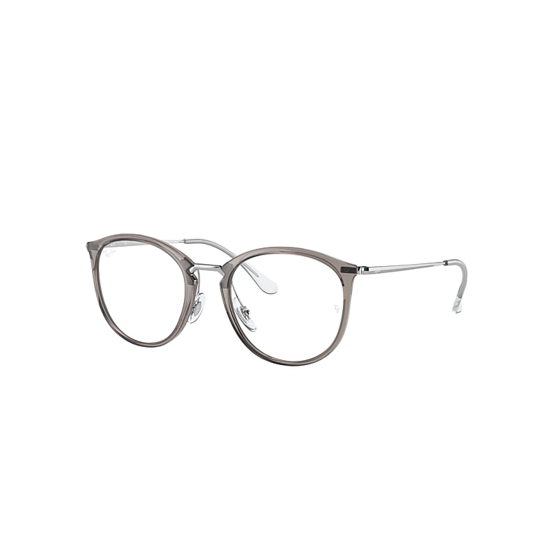 Ray Ban Rb7140 Eyeglasses Silver Frame Clear Lenses Polarized 49-20