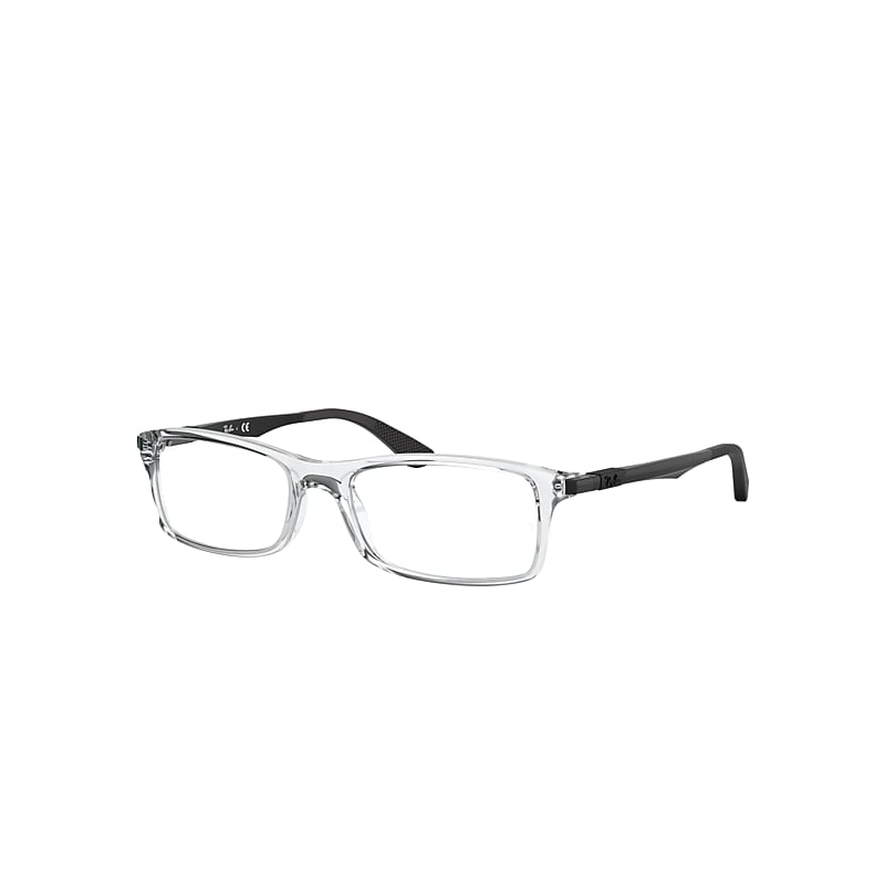 Ray Ban Eyeglasses Unisex Rb7017 Optics - Black Frame Clear Lenses Polarized 56-17