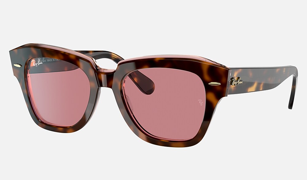 RayBan レイバン サングラス RB2186 ピンクハバナ Occhiali da Sole STATE STREET FLECK in Havana Rosa e Marrone