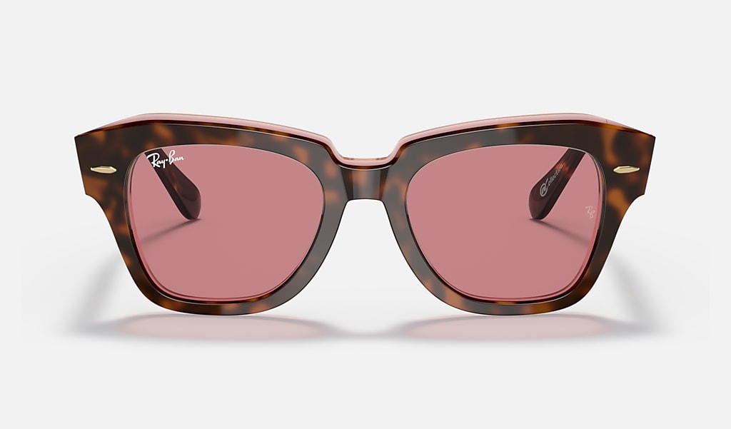 State Street @collection Sunglasses in Havana On Transparent Pink and  Violet Photochromic | Ray-Ban®