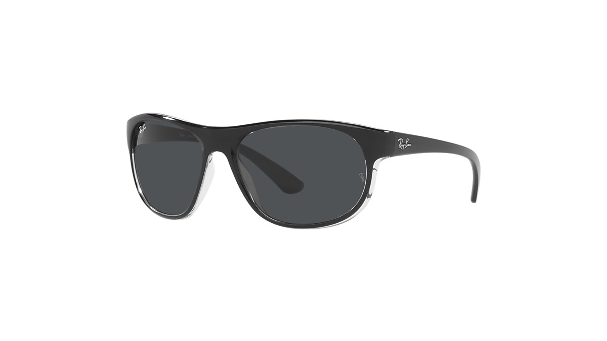 RB4351 Sunglasses in Black On Transparent and Light Brown - RB4351 