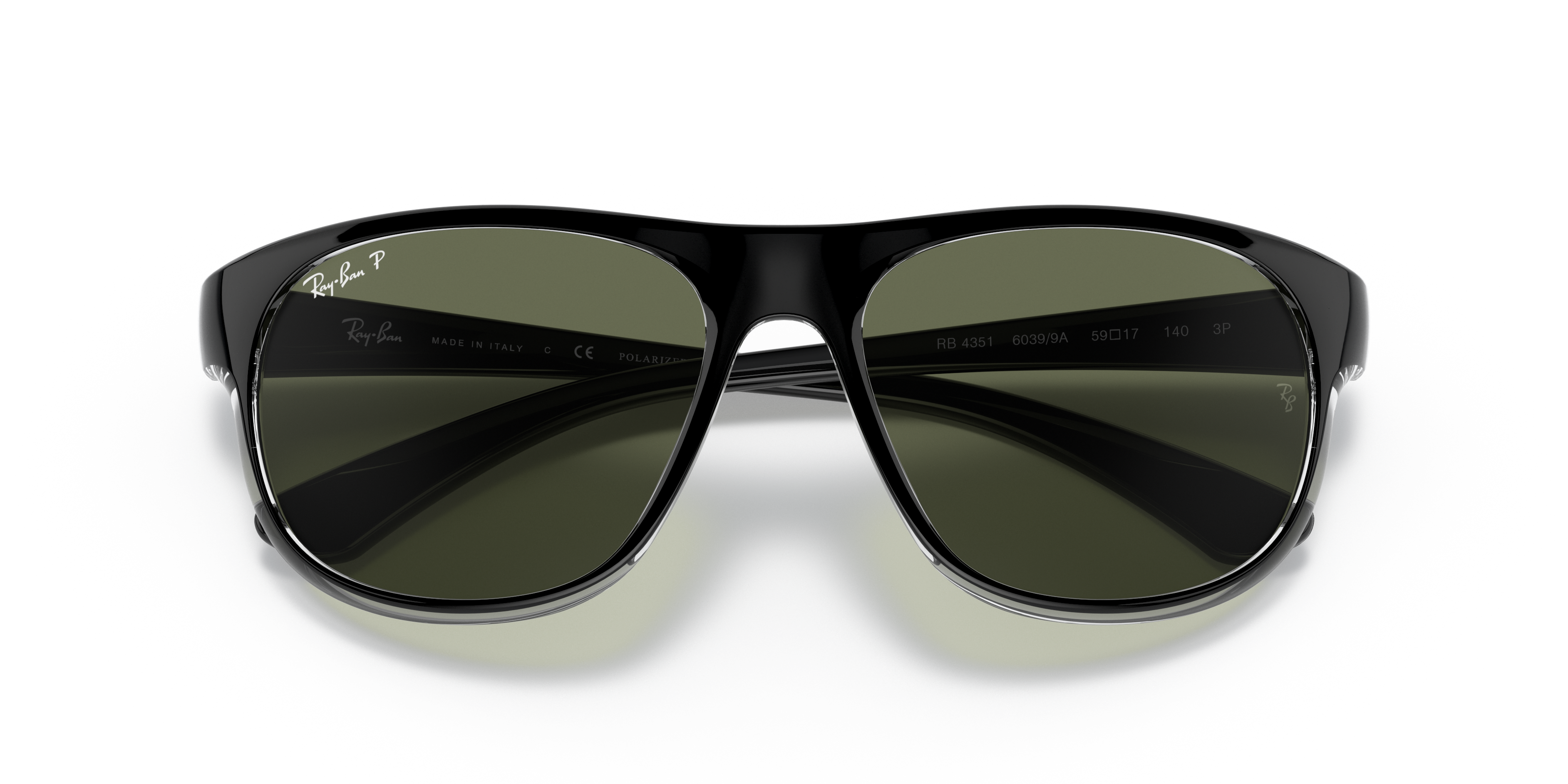 ray ban black green polarized