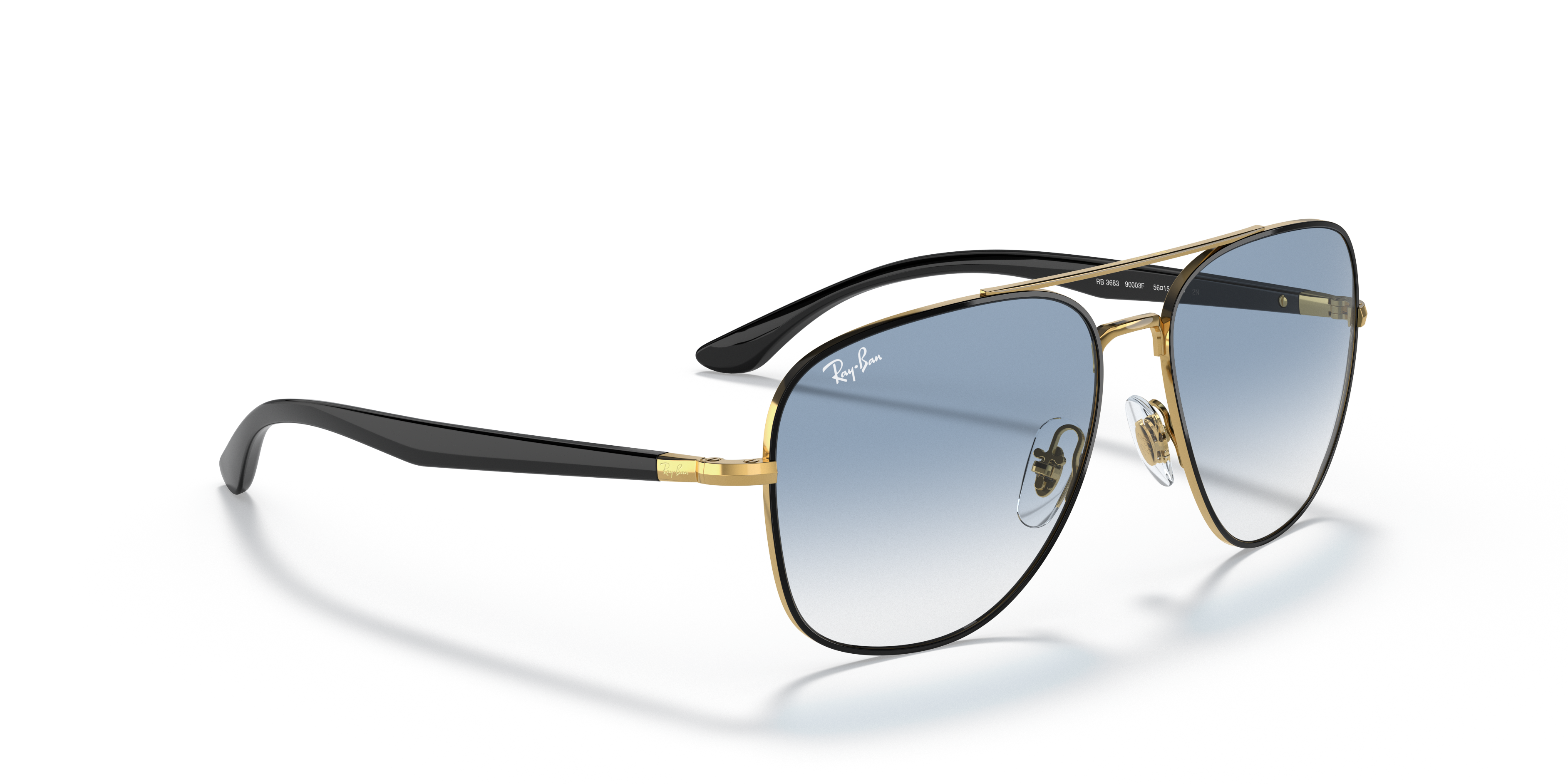 Rb3683 Sunglasses in Black On Gold and Light Blue | Ray-Ban®