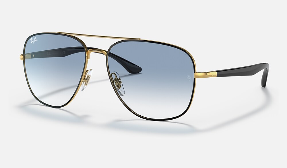 Rb3683 Sunglasses in Black On Gold and Light Blue | Ray-Ban®