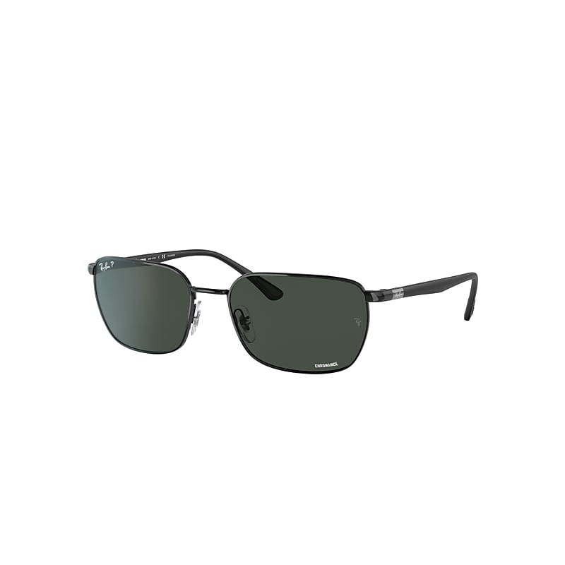 Ray-Ban Rb3684ch Chromance Sunglasses Black Frame Grey Lenses Polarized 58-18 product image