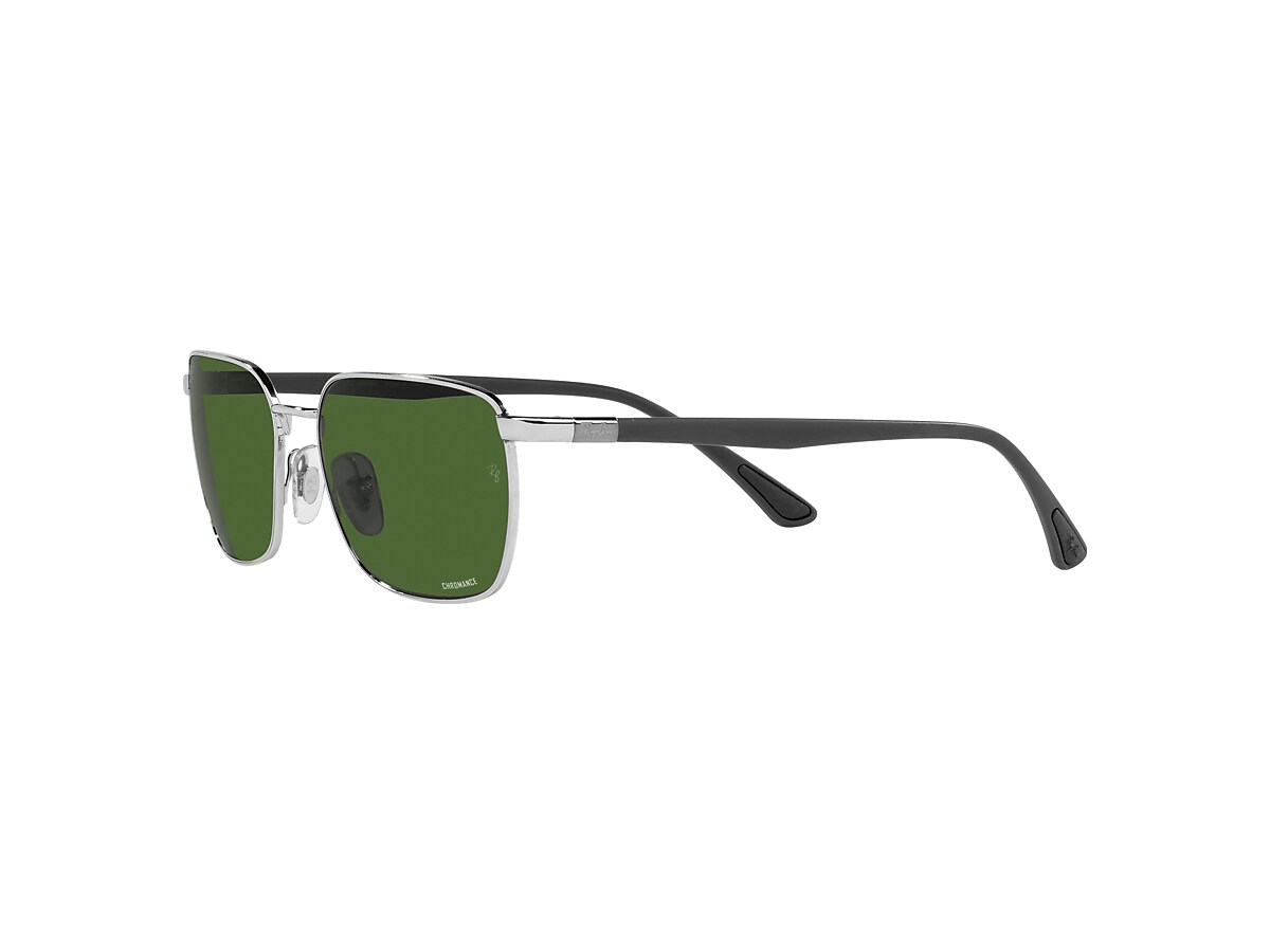 RB3684CH CHROMANCE Sunglasses in Silver and Dark Green