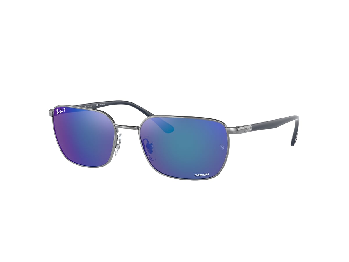 RB3684CH CHROMANCE Sunglasses in Gunmetal and Blue 