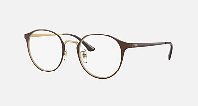 レイバン RB8770D1206 RB8770 OPTICS Eyeglasses with Brown On Gold Frame - RB8770D