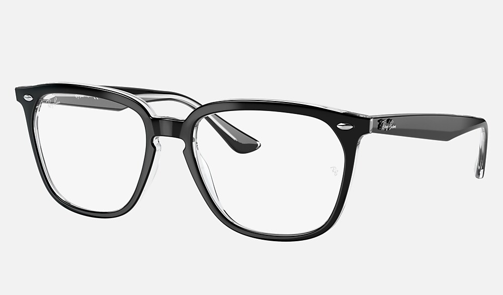 RB4362 OPTICS Eyeglasses with Black On Transparent Frame ...