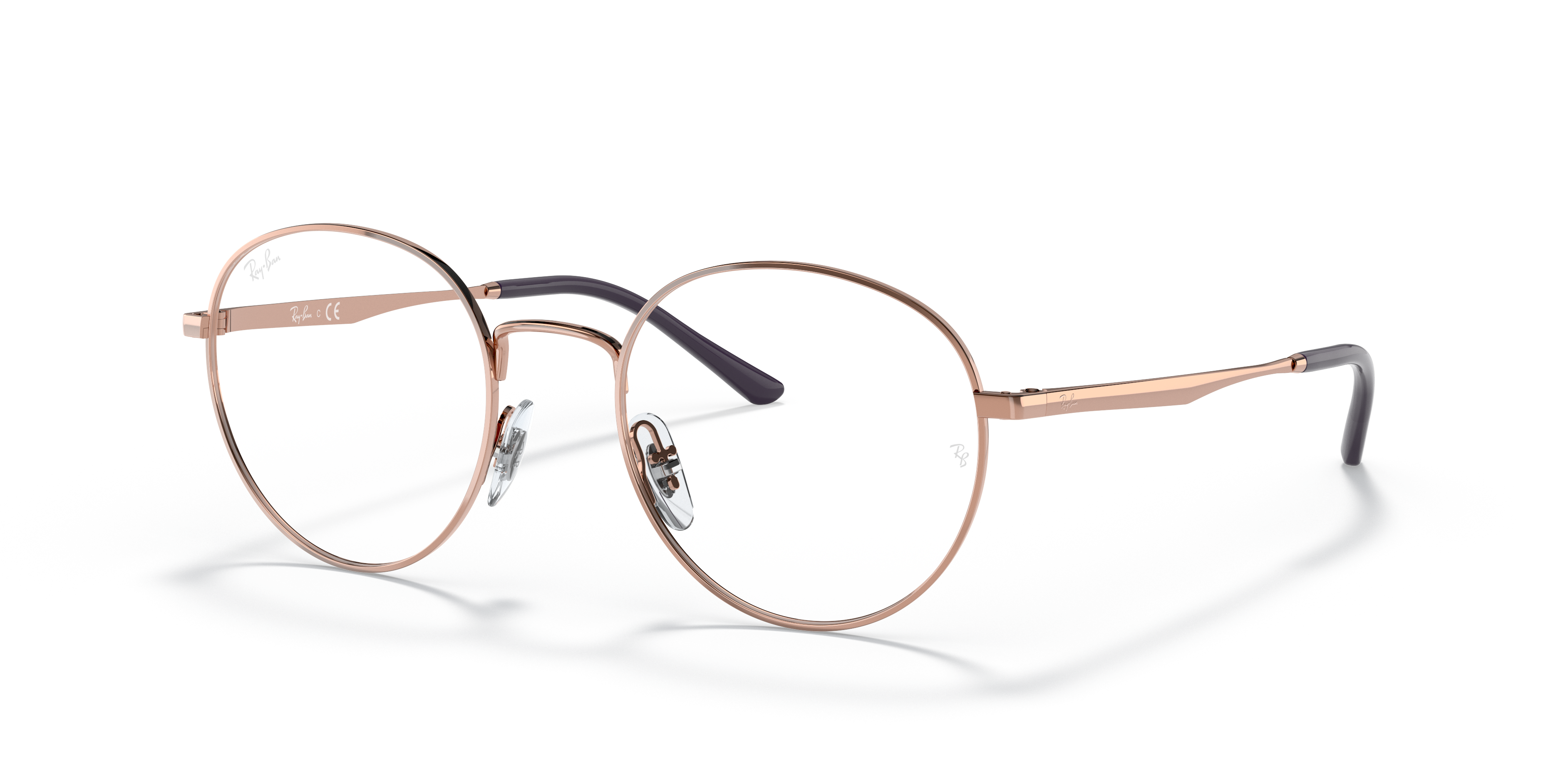 ray ban rose gold glasses