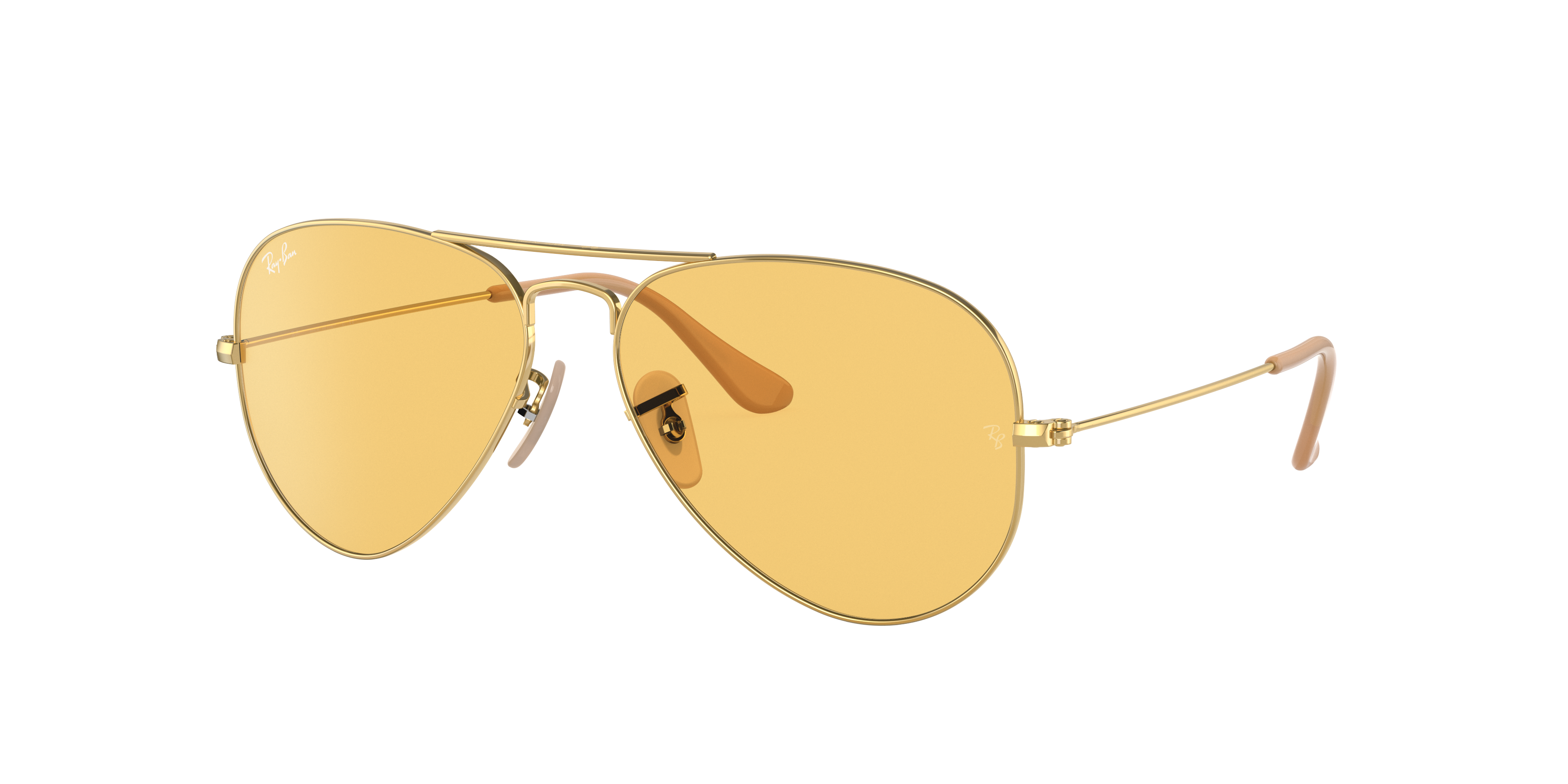 Aviator Ambermatic Sunglasses in Gold and Yellow Photochromic