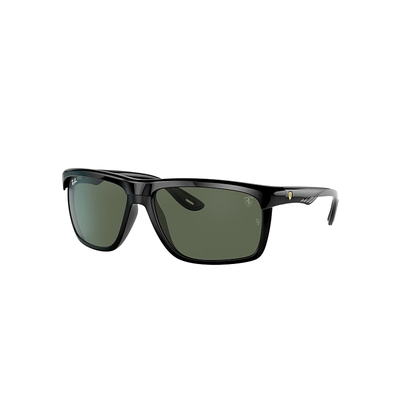 Ray Ban Rb4363m Scuderia Ferrari Collection Sunglasses Black Frame Green Lenses 61-15