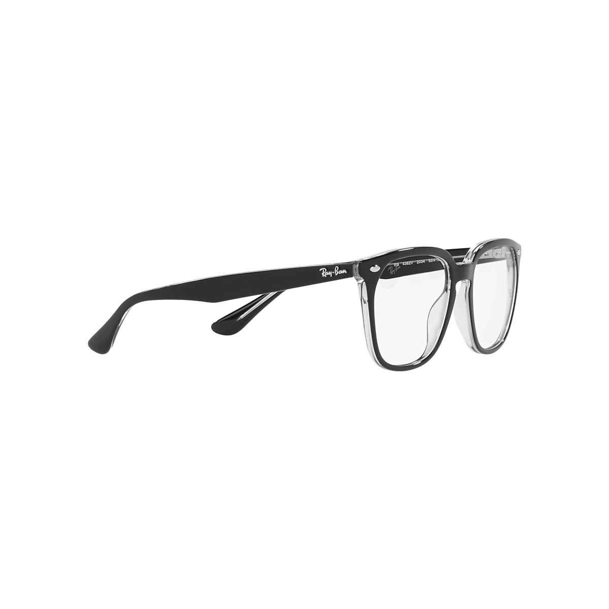 RB4362 OPTICS Eyeglasses with Black On Transparent Frame