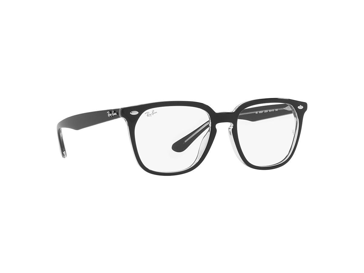 RB4362 OPTICS Eyeglasses with Black On Transparent Frame