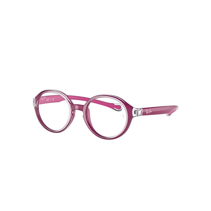 Ray-Ban Junior Rb9075 Optics Kids Eyeglasses Transparent On Fuxia Frame Clear Lenses Polarized 39-16
