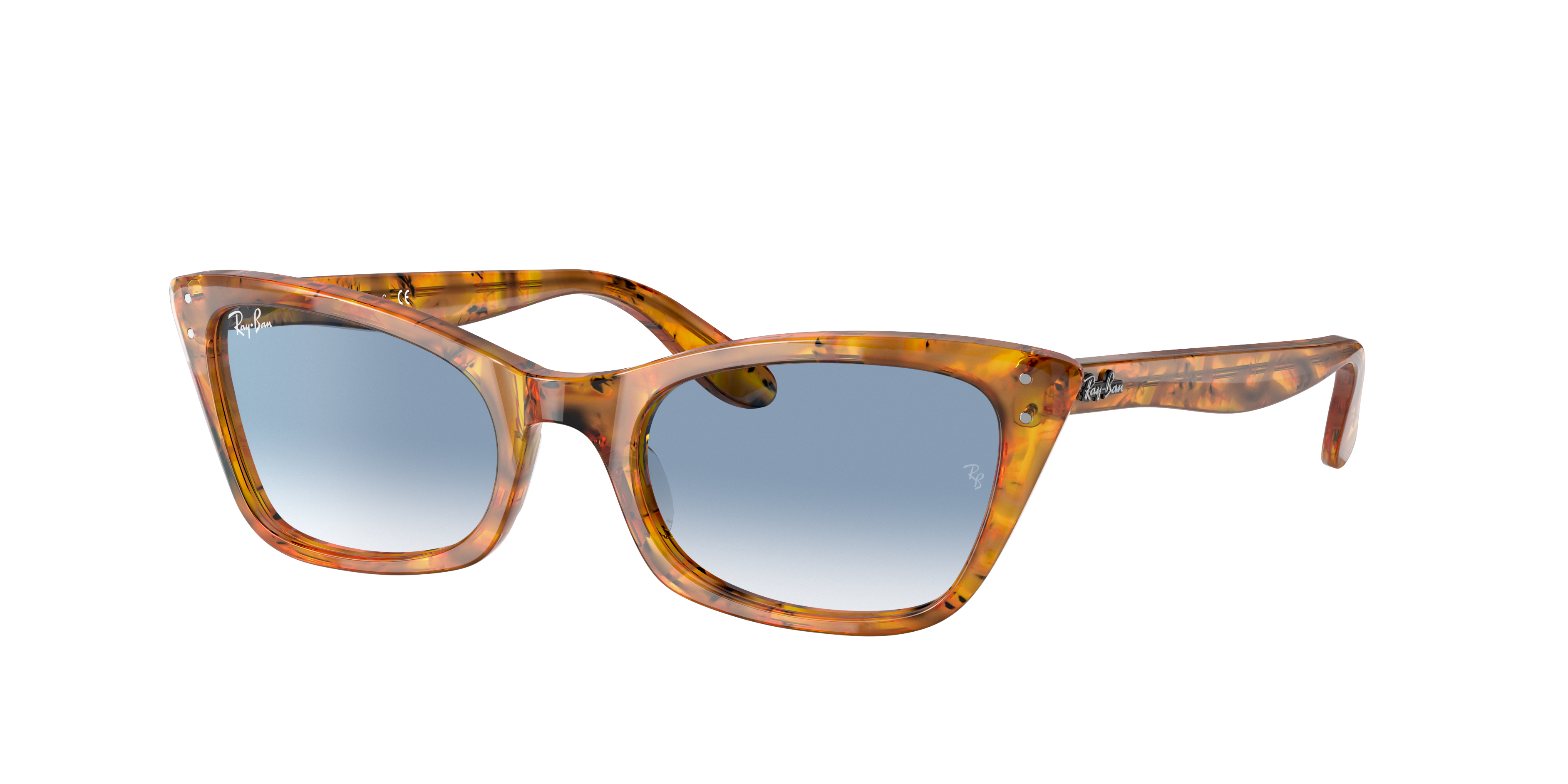 Lady Burbank Sunglasses in Tortoise and Blue | Ray-Ban®