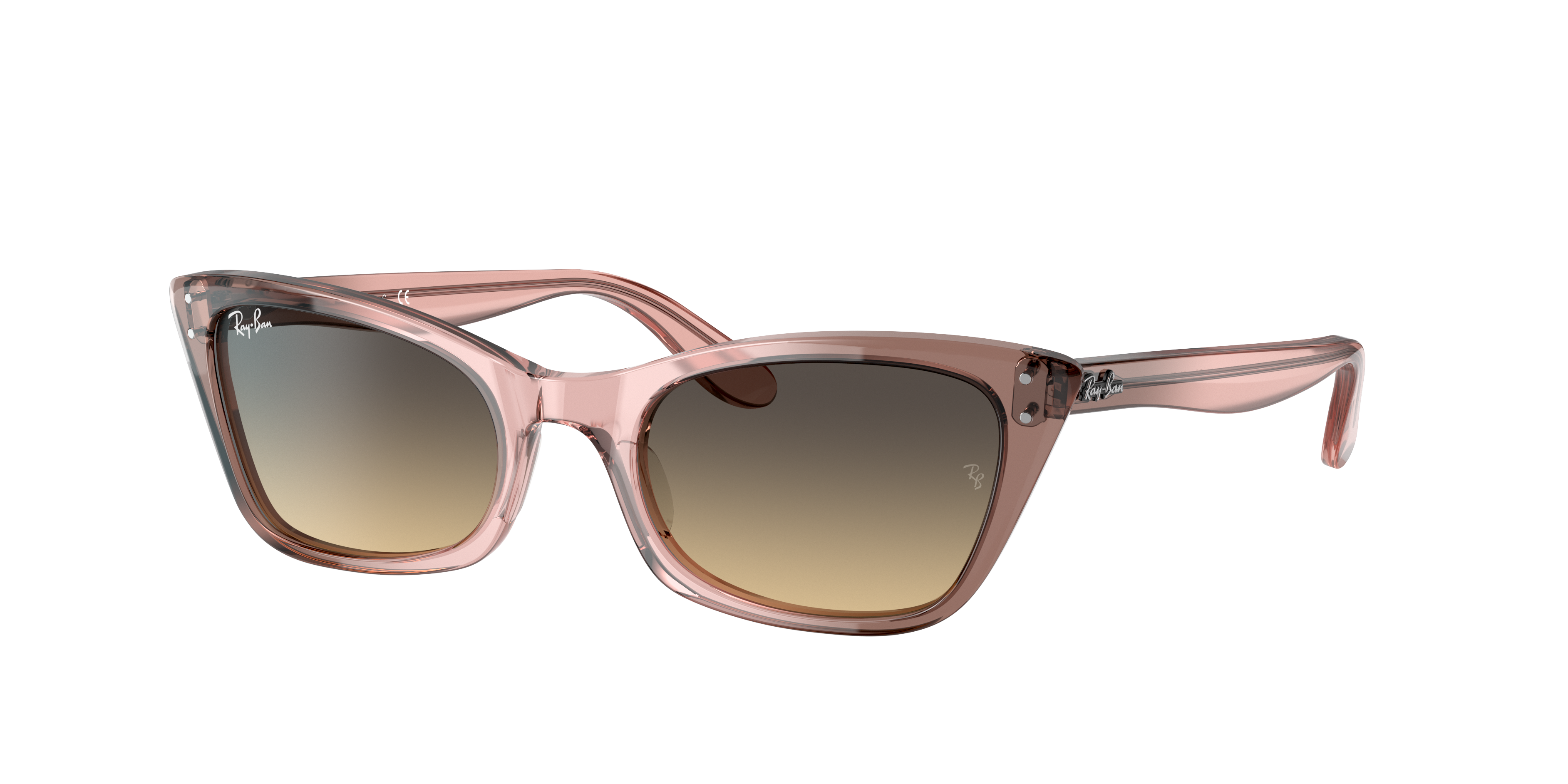 Lady Burbank Sunglasses in Transparent Pink and Brown | Ray-Ban®