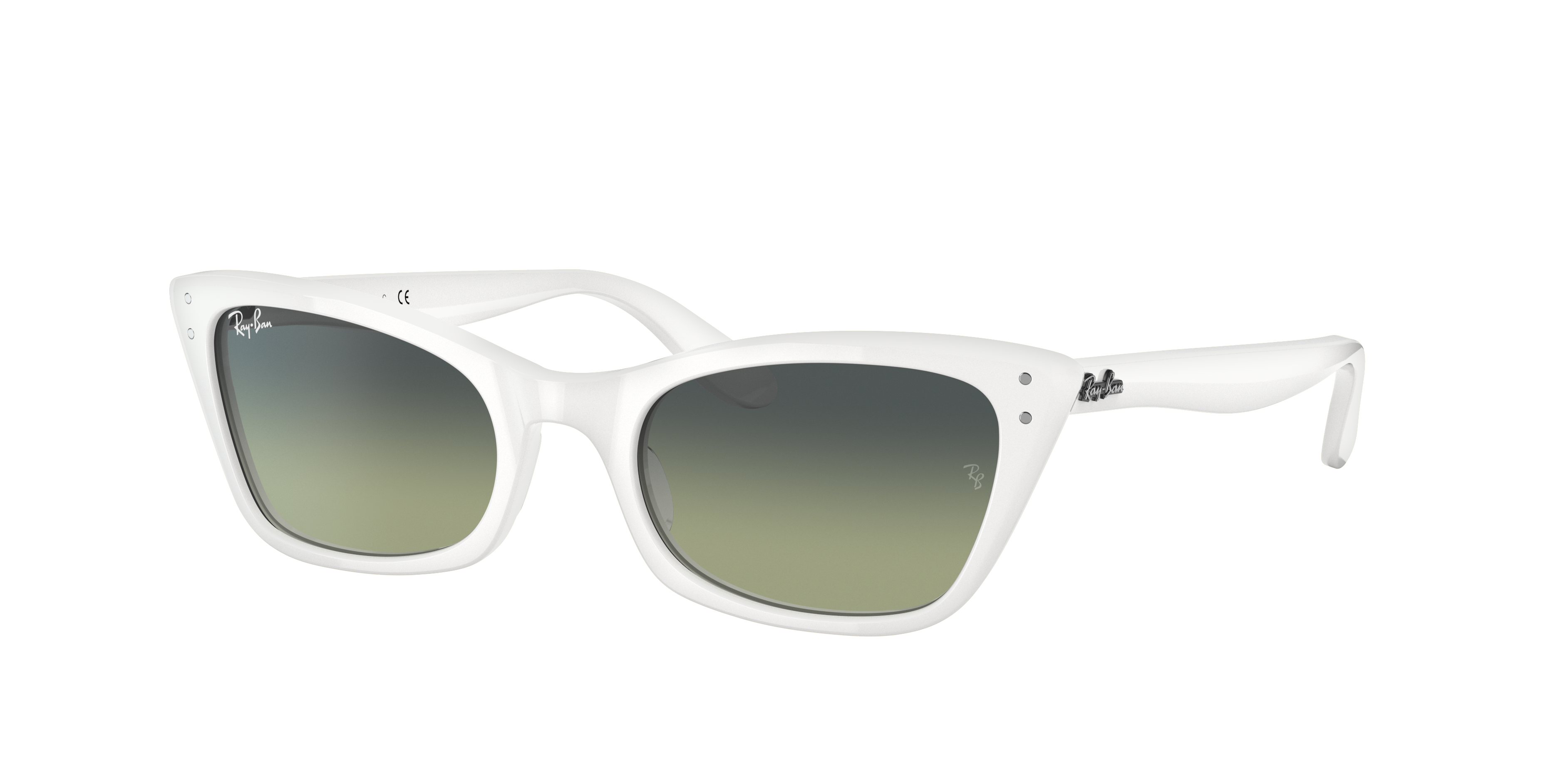 Lady Burbank Sunglasses in White and Green Vintage | Ray-Ban®