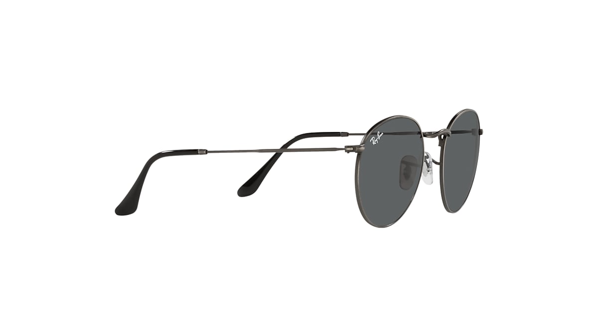 ROUND METAL ANTIQUED Sunglasses in Gunmetal and Grey