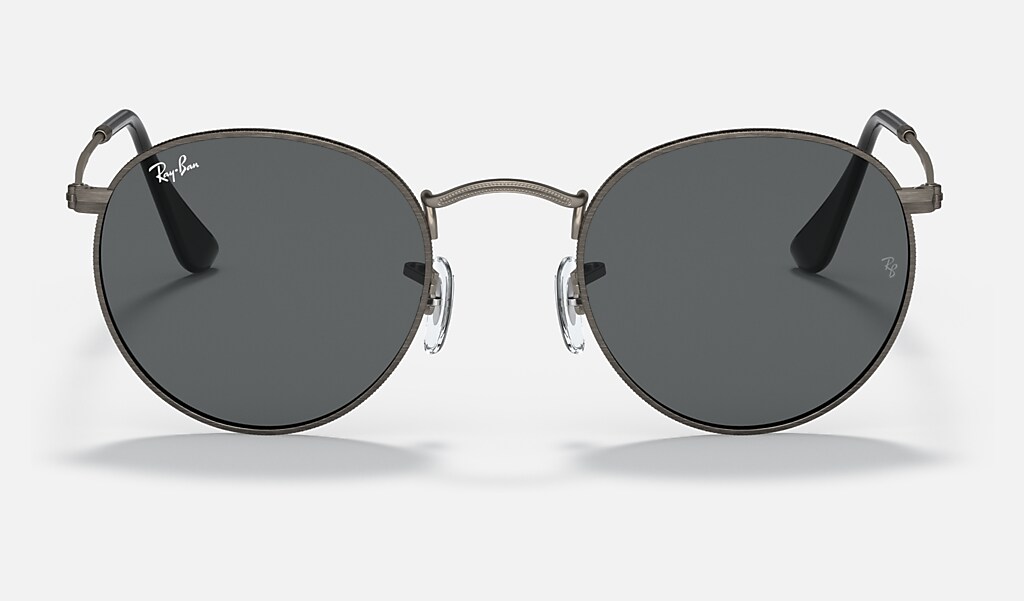 Round Metal Sunglasses in Gunmetal and Dark Grey Ray-Ban®