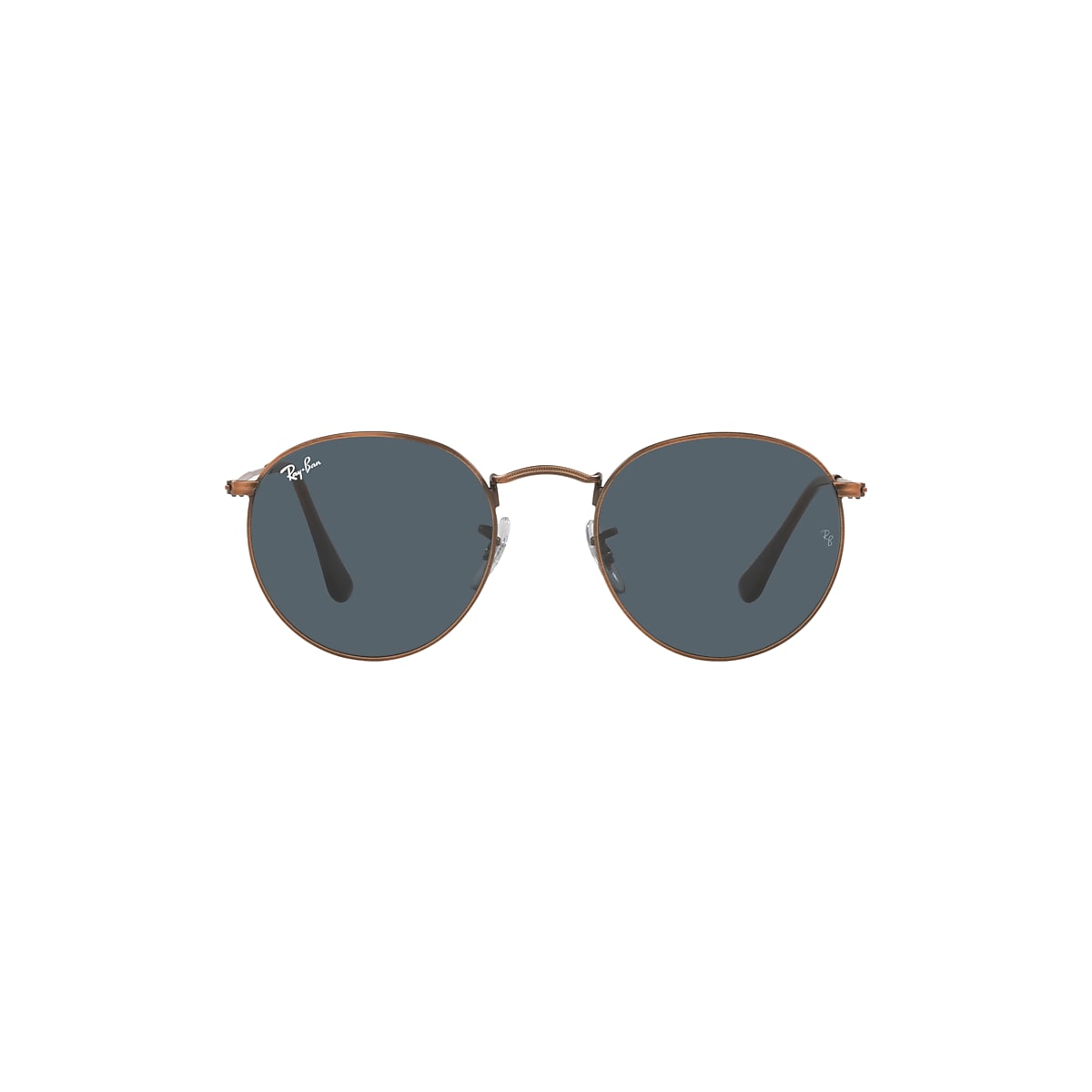 ROUND METAL ANTIQUED Sunglasses in Bronze-Copper and Blue - RB3447