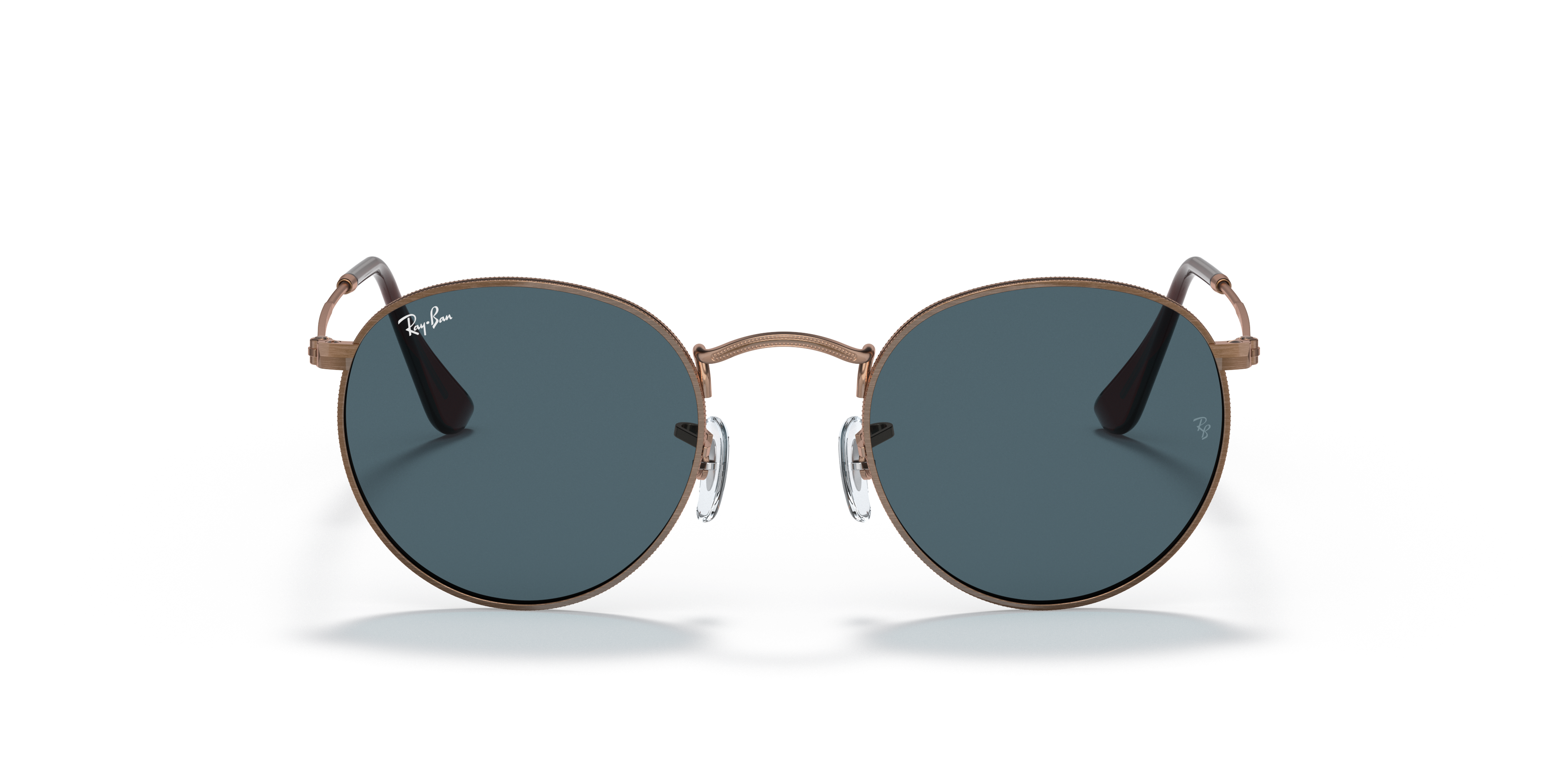 ray ban round metal bronze copper