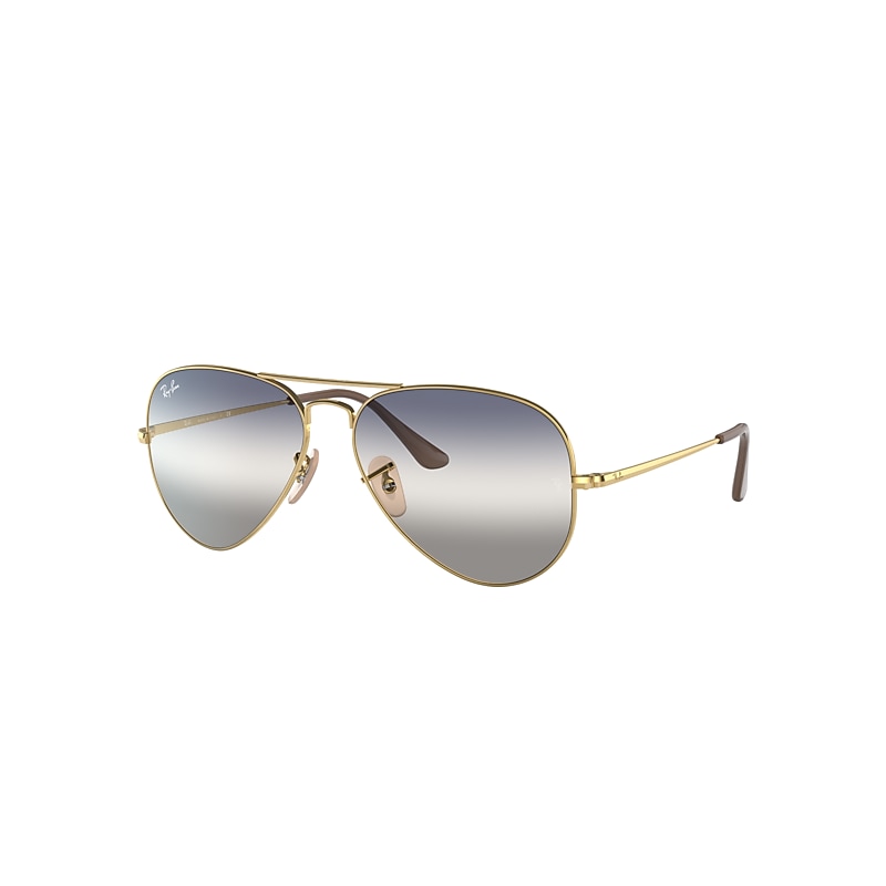 Ray-Ban Rb3689 Bi-gradient Sunglasses Gold Frame Blue Lenses 55-14 product image