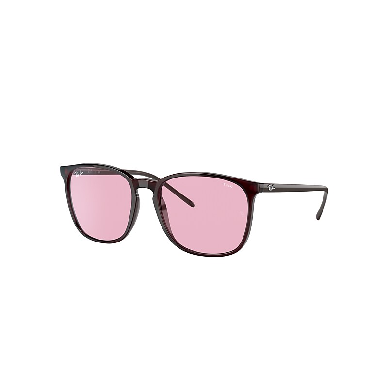 Ray-Ban Rb4387 Evolve Sunglasses Brown Frame Pink Lenses 55-18