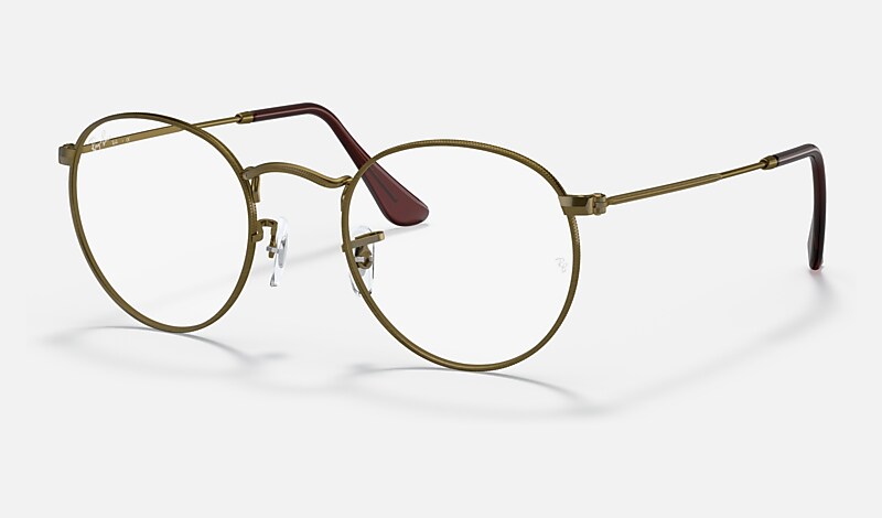 ROUND METAL OPTICS Eyeglasses with Antique Gold Frame - RB3447V