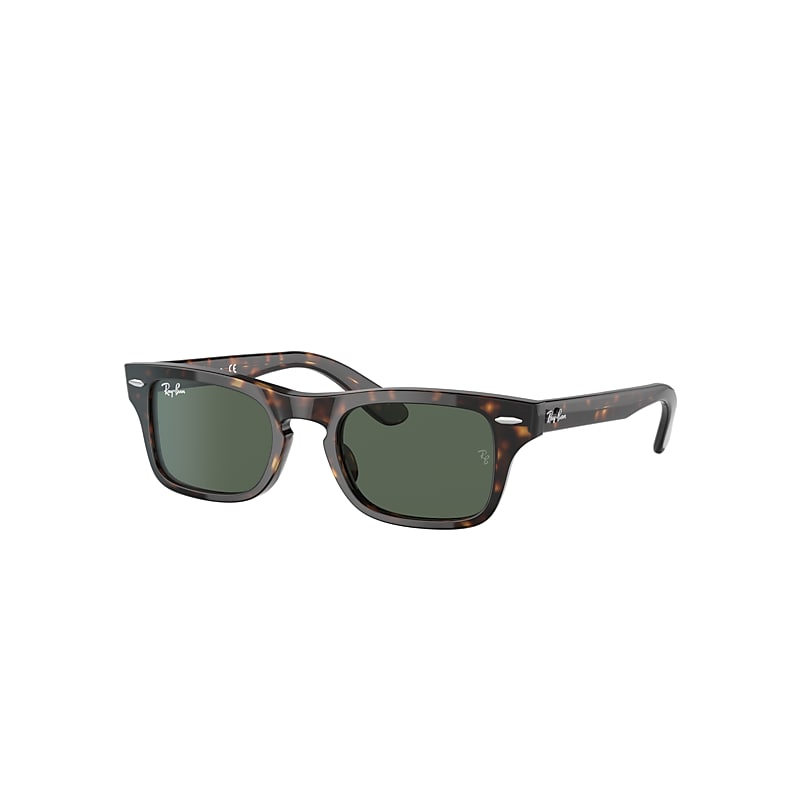 Ray-Ban Junior Burbank Kids Sunglasses Transparent Pink Frame Green Lenses 43-19