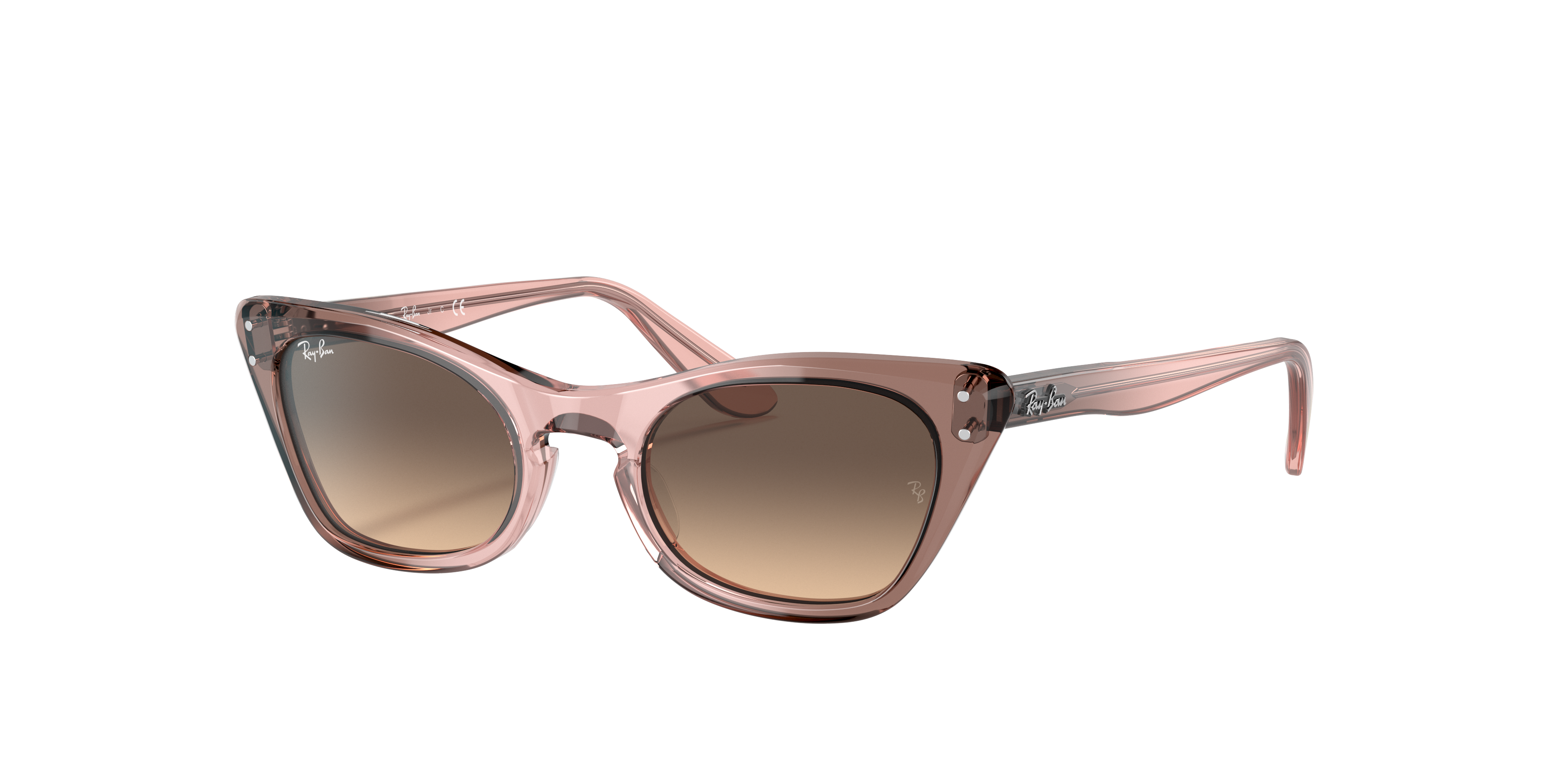 Ray Ban Miss Burbank Sunglasses Transparent Pink Frame Light Yellow  Gradient Grey Lenses 45-18 | ModeSens