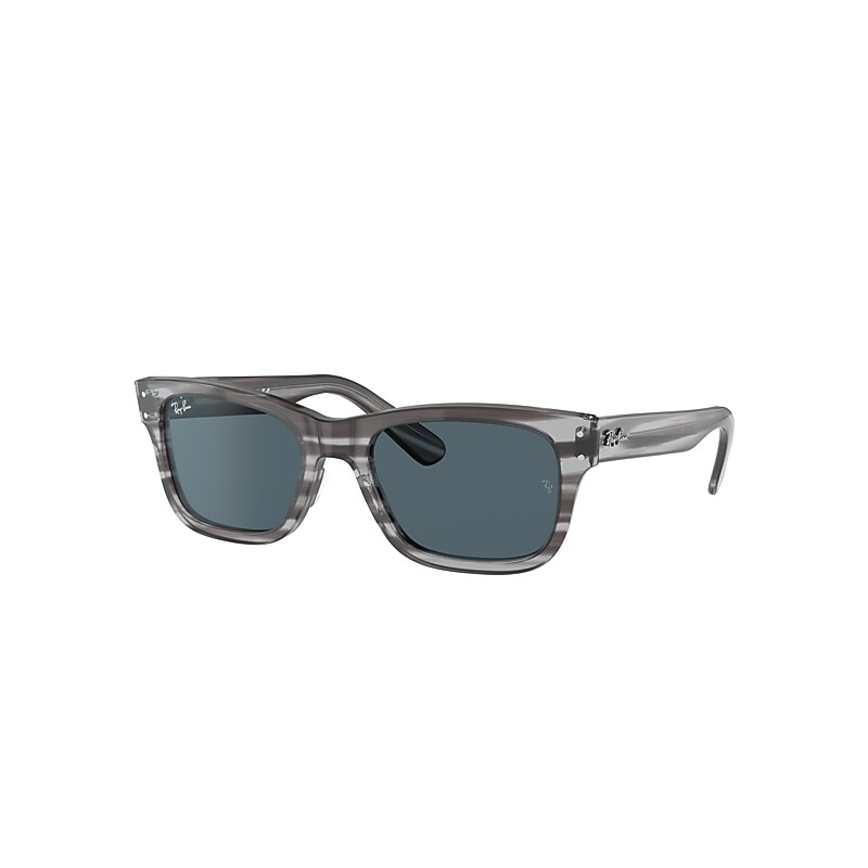 Ray-Ban Burbank Sunglasses Grey Frame Blue Lenses 55-20 product image