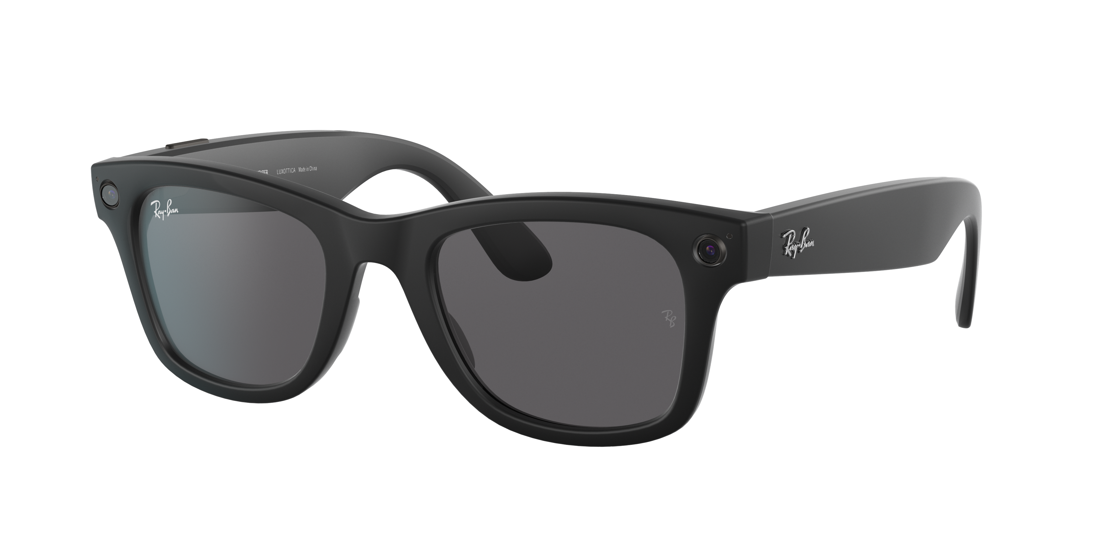 Ray-ban Stories | Wayfarer Sunglasses in Matte Black and Dark Grey
