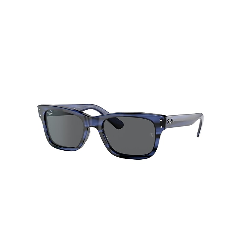 Ray-Ban Burbank Sunglasses Striped Blue Frame Grey Lenses 55-20 product image