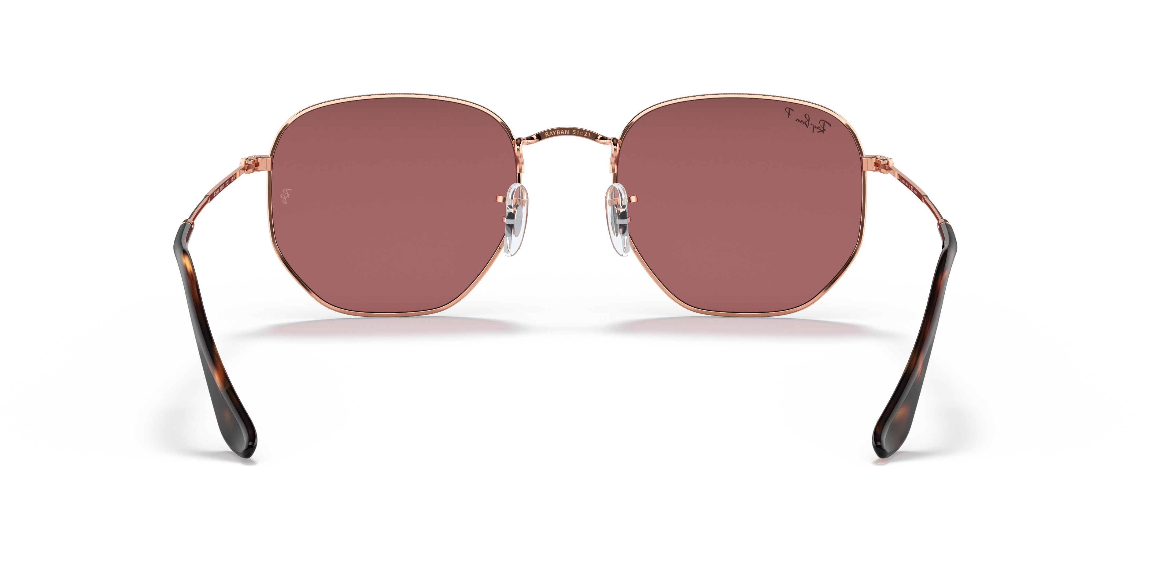 ray ban rose gold hexagonal