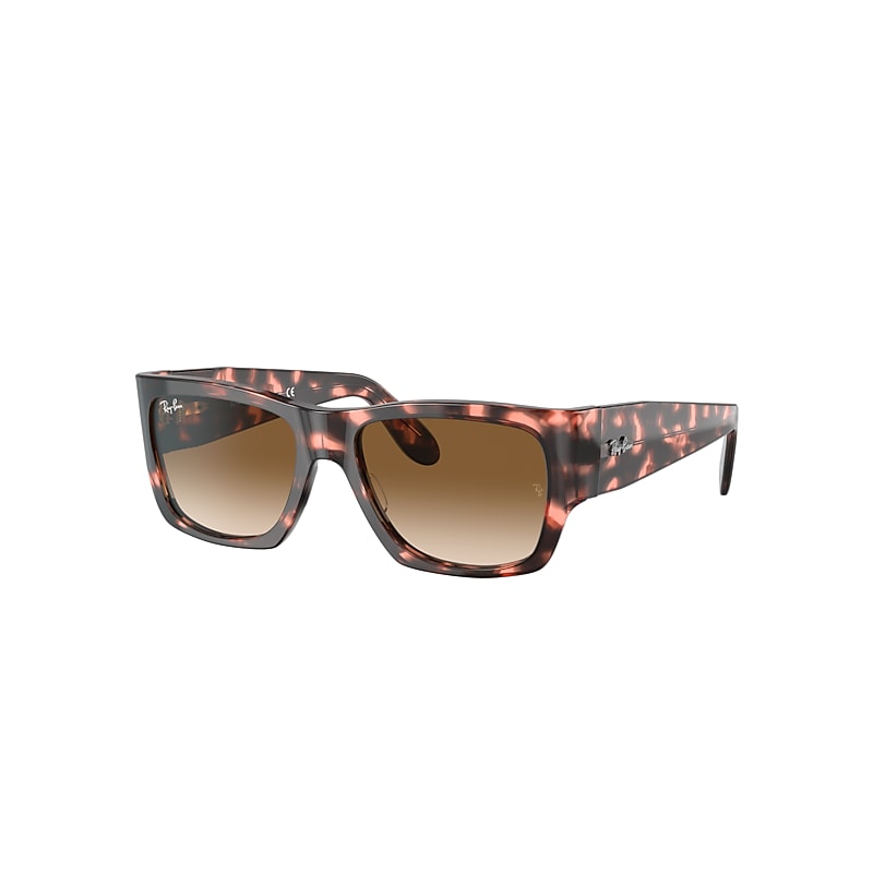 Ray-Ban Nomad Fleck Sunglasses Pink Havana Frame Brown Lenses 54-17 product image