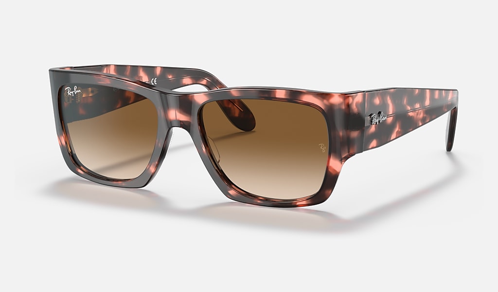 Nomad Fleck Sunglasses in Pink Havana and Light Brown | Ray-Ban®