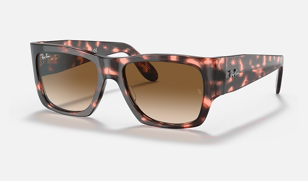 Nomad Fleck Sunglasses in Pink Havana and Light Brown | Ray-Ban®
