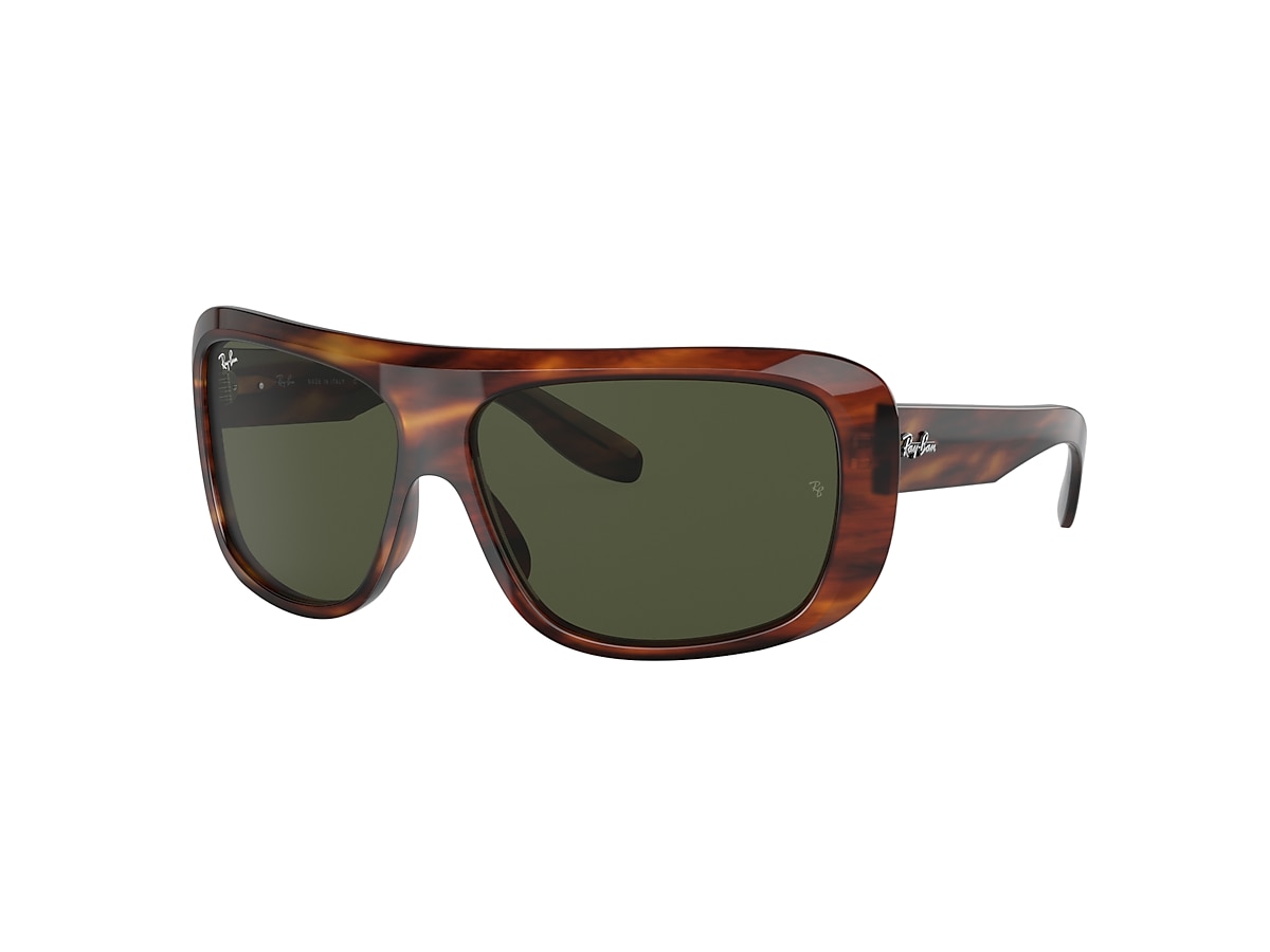 BLAIR Sunglasses in Striped Havana and Green - RB2196 | Ray