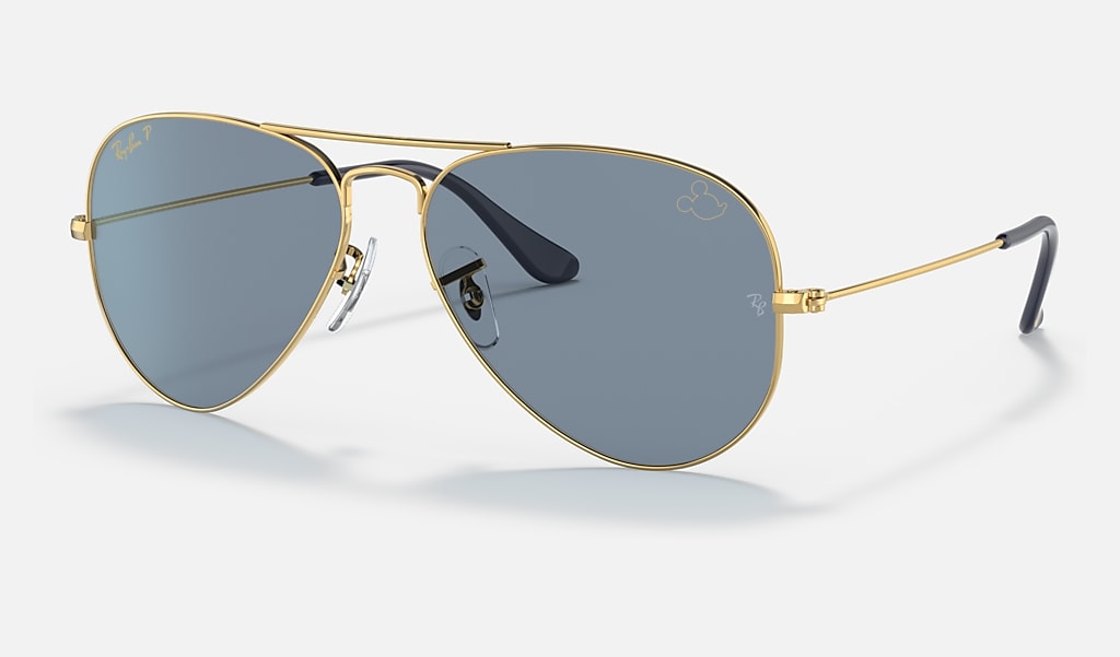 orkest timer Merg Aviator Mickey Wdw50 Sunglasses in Gold and Blue/Silver | Ray-Ban®