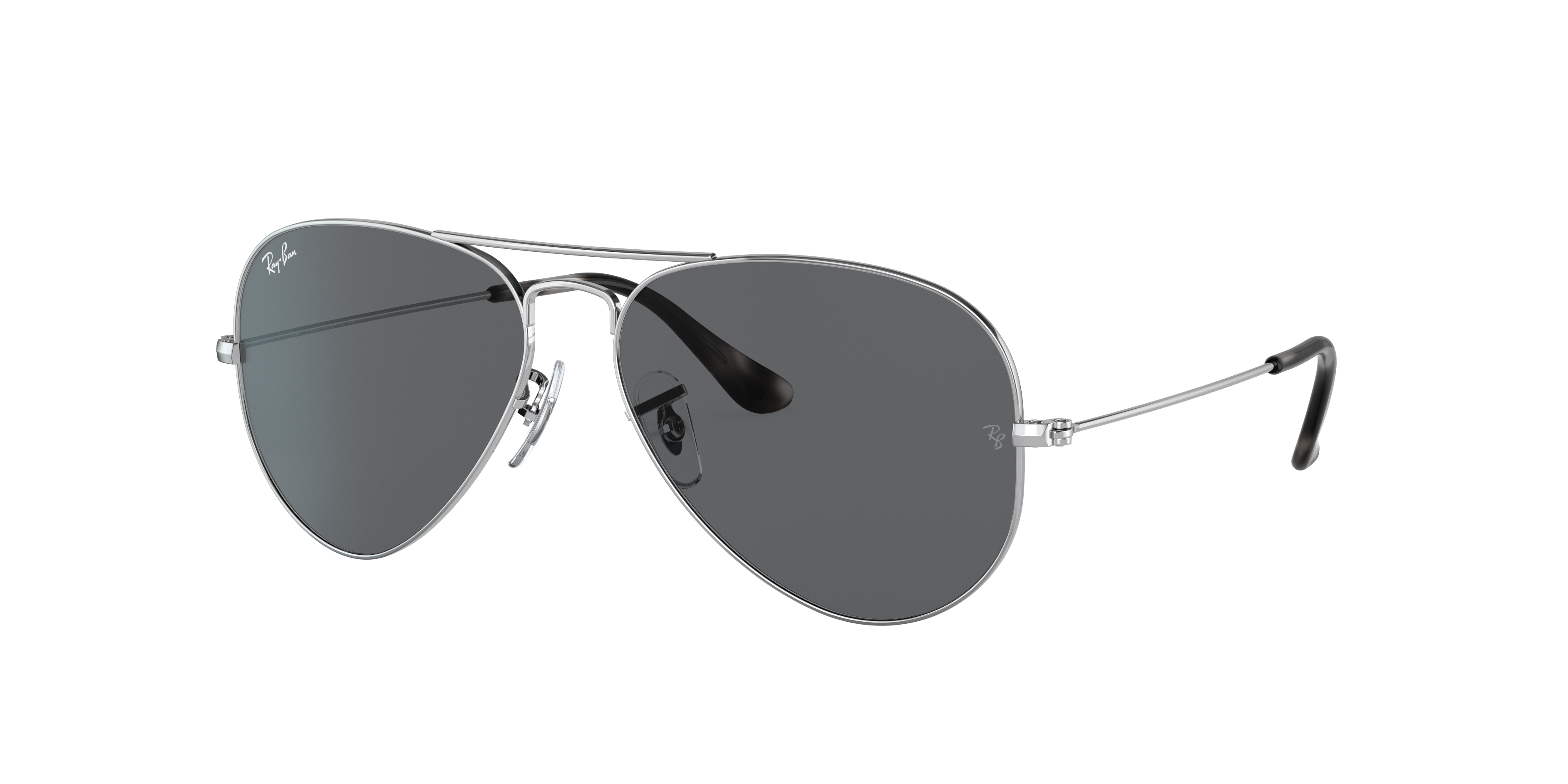 ray ban aviator silver black