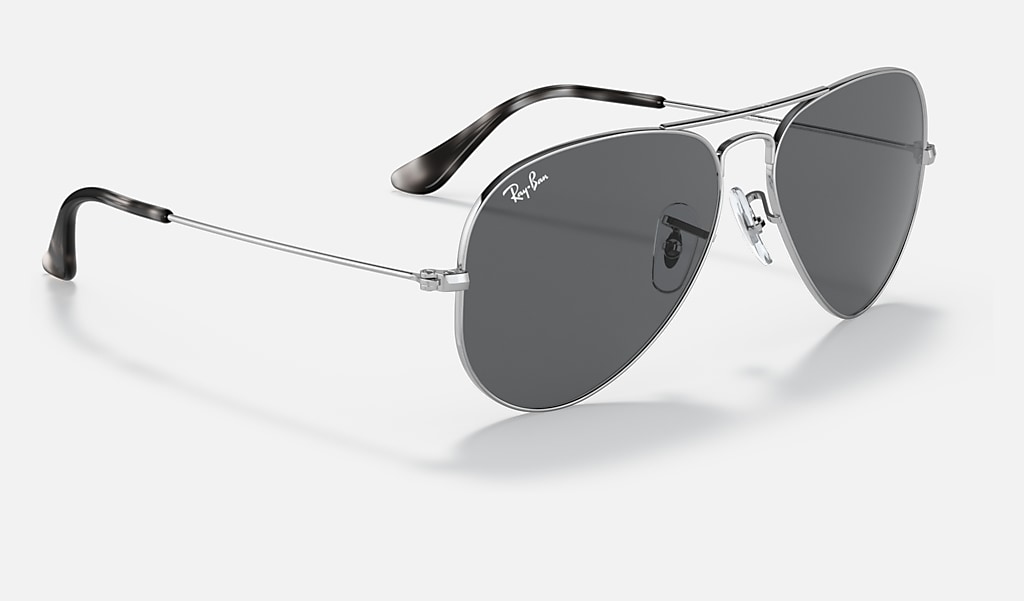 Aviator @collection Sunglasses in Silver and Dark Grey | Ray-Ban®