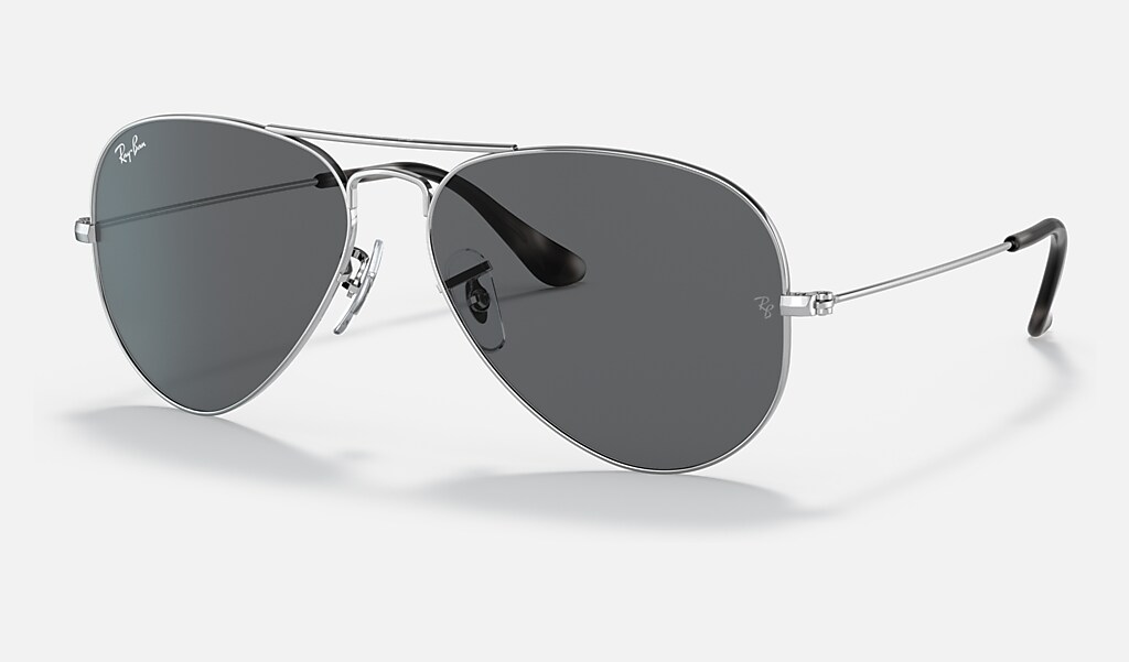Aviator @collection Sunglasses in Silver and Dark Grey | Ray-Ban®
