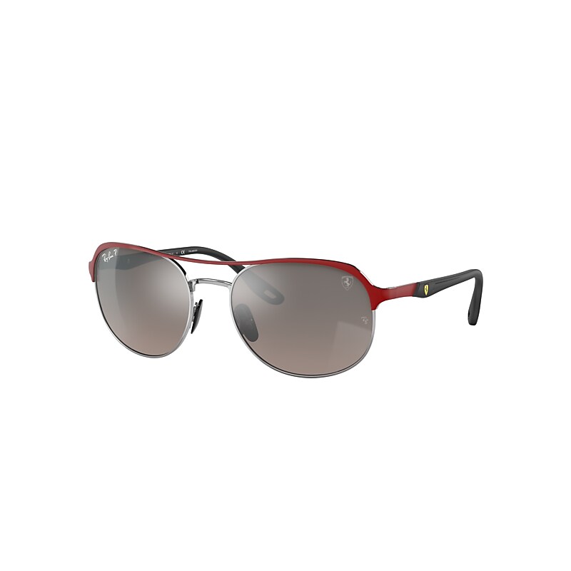 Ray-Ban Rb3685m Scuderia Ferrari Collection Sunglasses Red Frame Silver Lenses Polarized 58-19