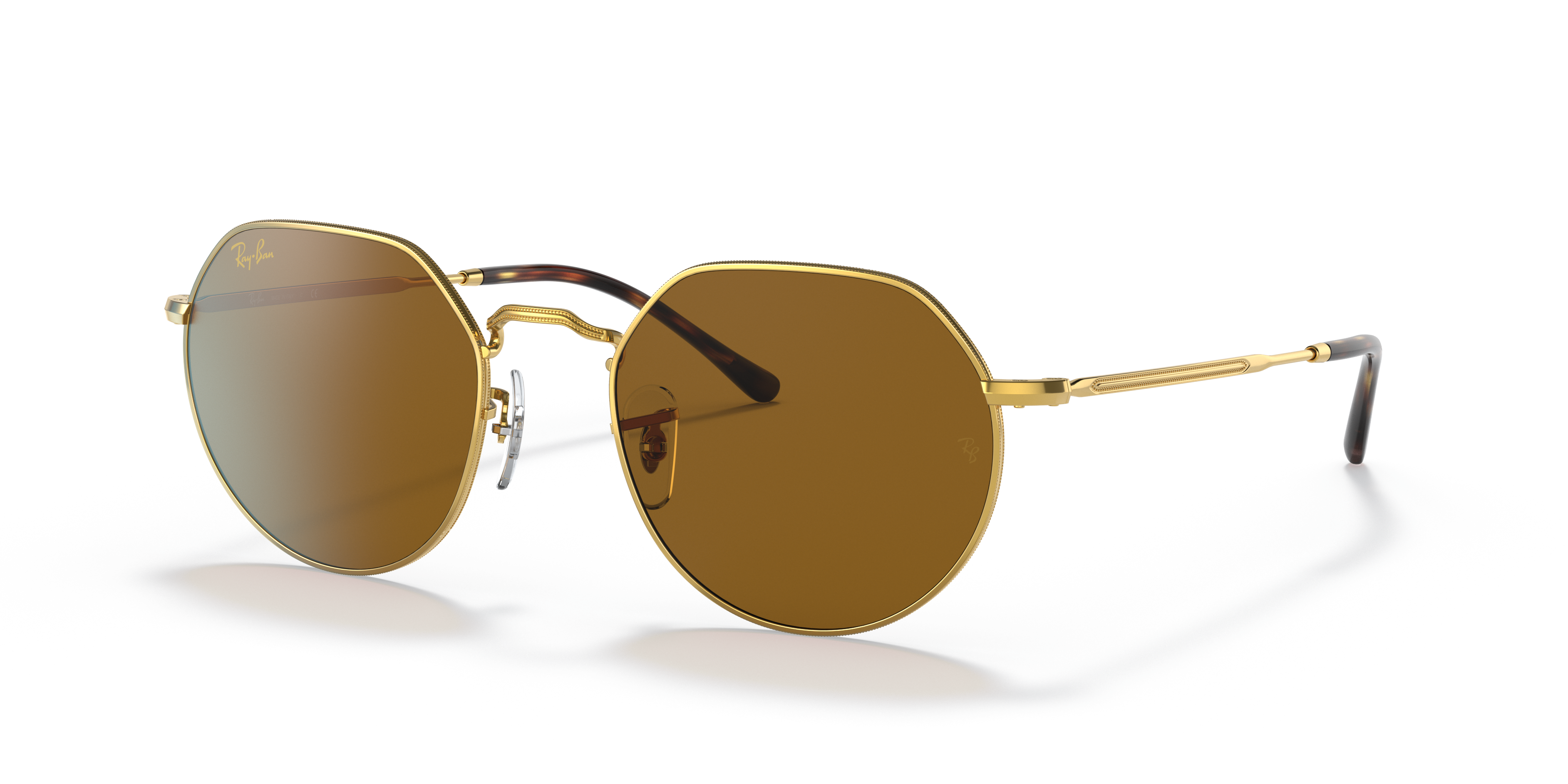 brown and gold ray ban glasses