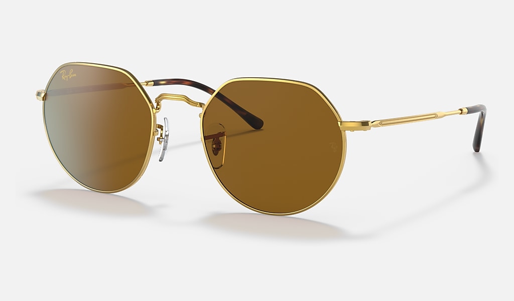 Waakzaam Verantwoordelijk persoon scherp Jack Sunglasses in Gold and Brown | Ray-Ban®